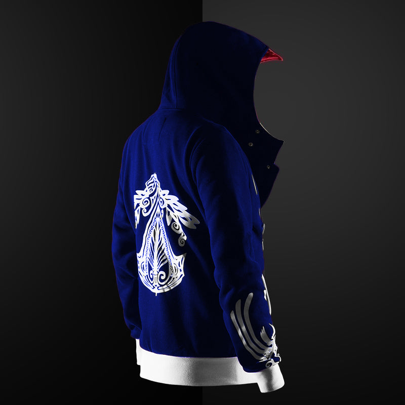 graphic design fashion hoodie men royal blue white