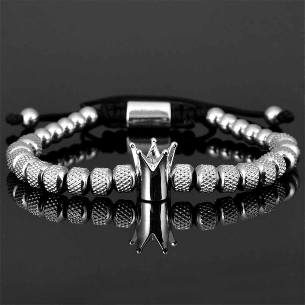silver crown bracelet
