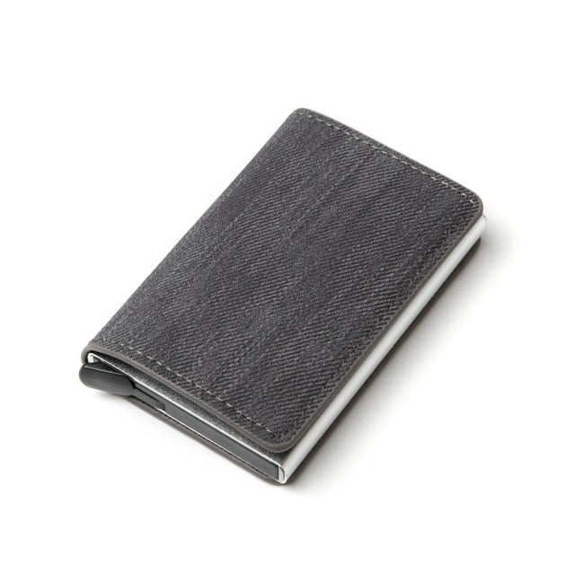 gray sustainable silver aluminum rfid blocking wallet