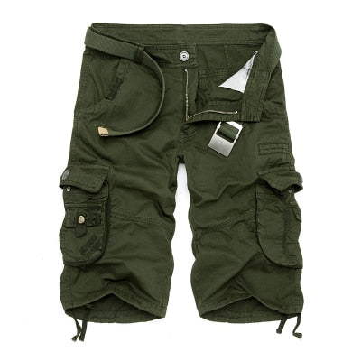 army green cargo shorts men