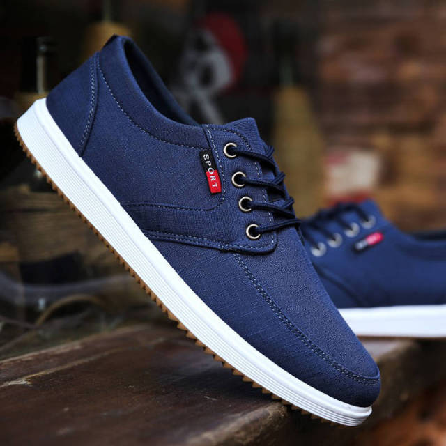 heather blue canvas sport casual walking shoes