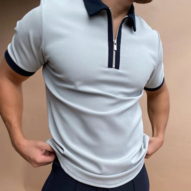 gray polo style shirt