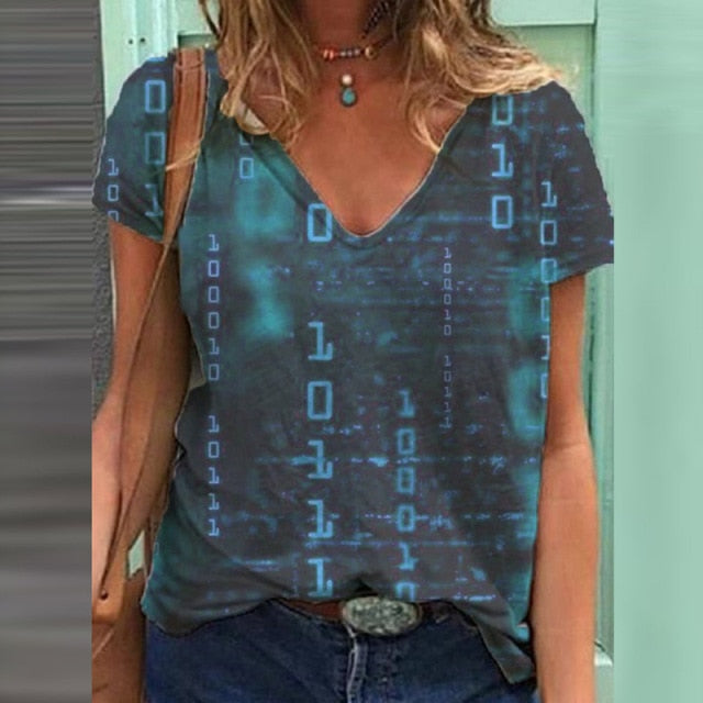 women's data print shirt