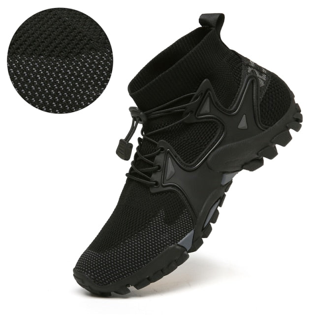 black mesh athletic casual hiking boot men