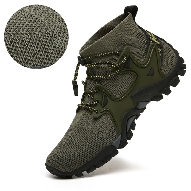 army green mesh athletic casual hiking boot men