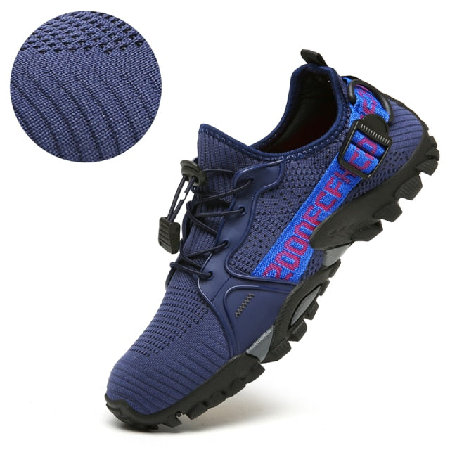 blue mesh athletic casual hiking boot men
