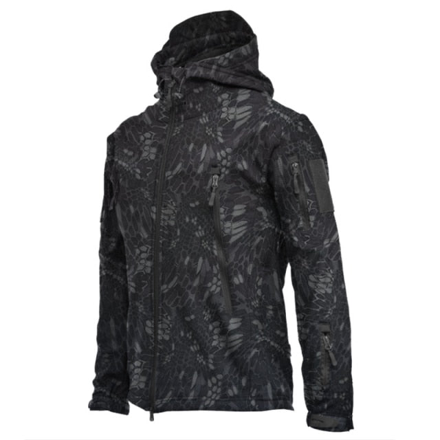 black soft shell fleece lined hoodie