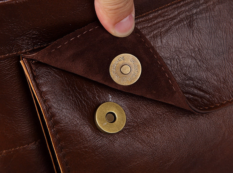 medium brown leather briefcase