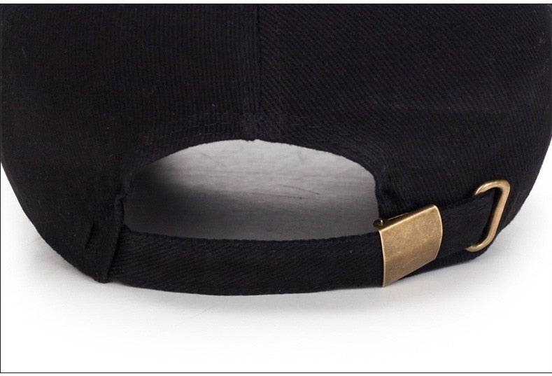 Black Leather Patch Adjustable Cap