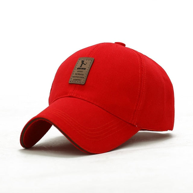 Red Leather Patch Adjustable Cap