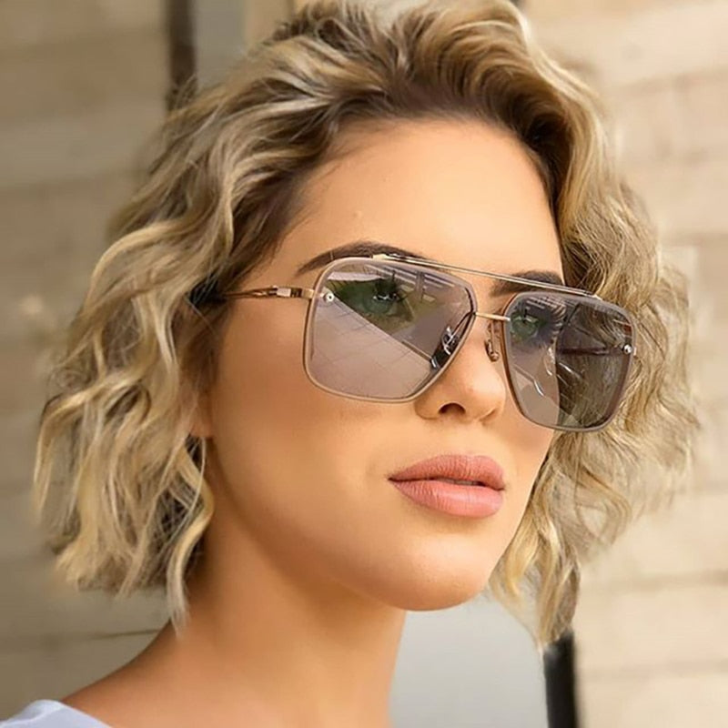 large frame light tinted sunglasses women