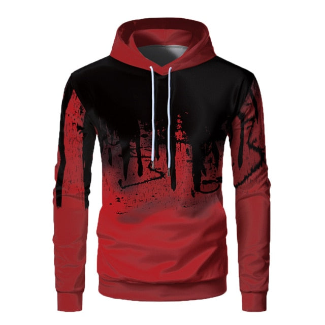 red painted wall graphic hoodie