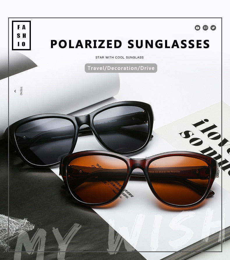 polarized black and brown sunglasses