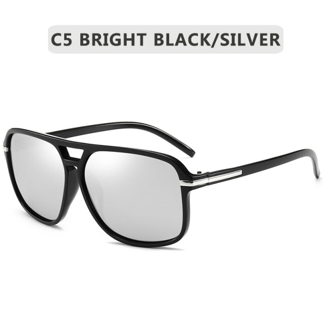 black silver shades polarized sunglasses