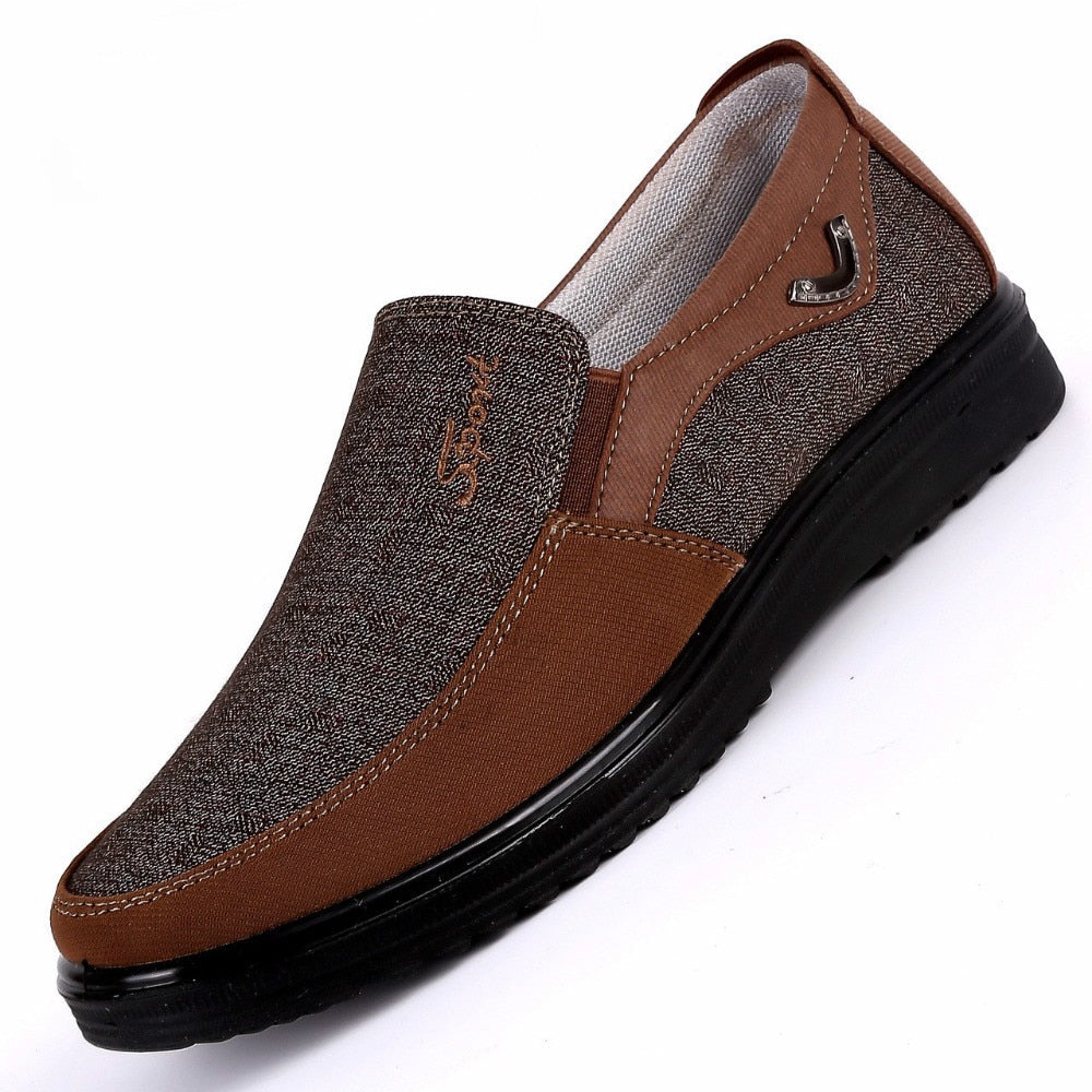 brown gray casual walking loafer shoes men