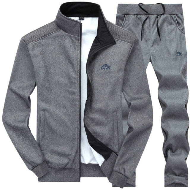 medium gray jump track suit set
