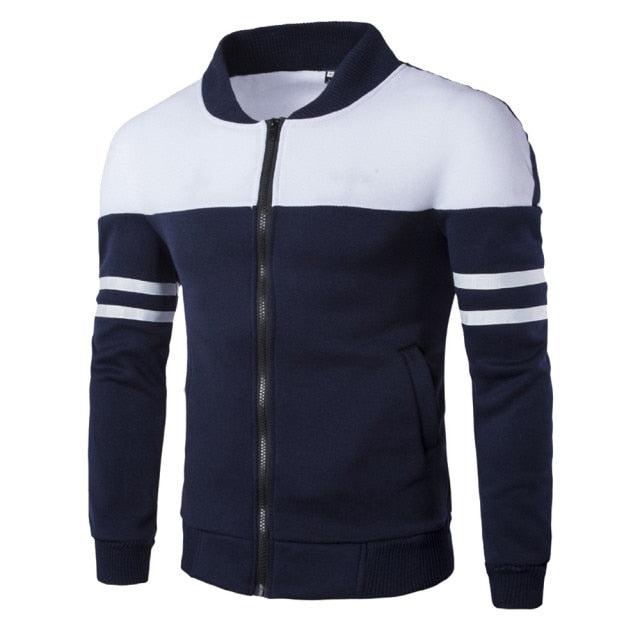 navy blue white striped two tone light jacket
