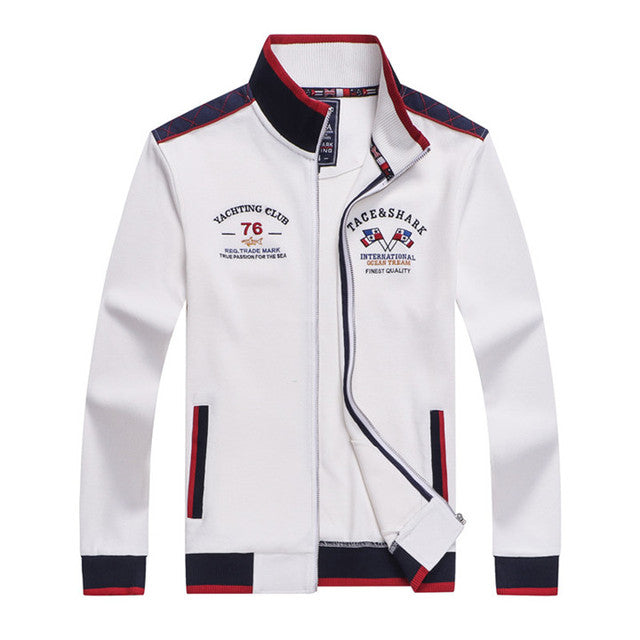 red white blue yacht club jacket