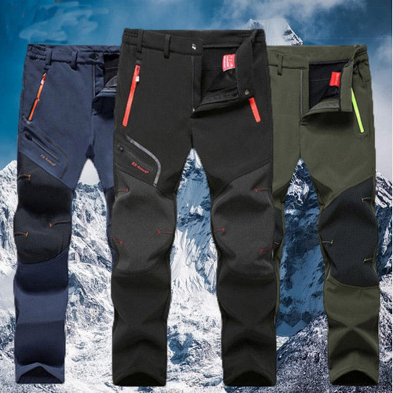 Kwaikjian winter fleece lined mountain skiing hiking fishing pants men collection