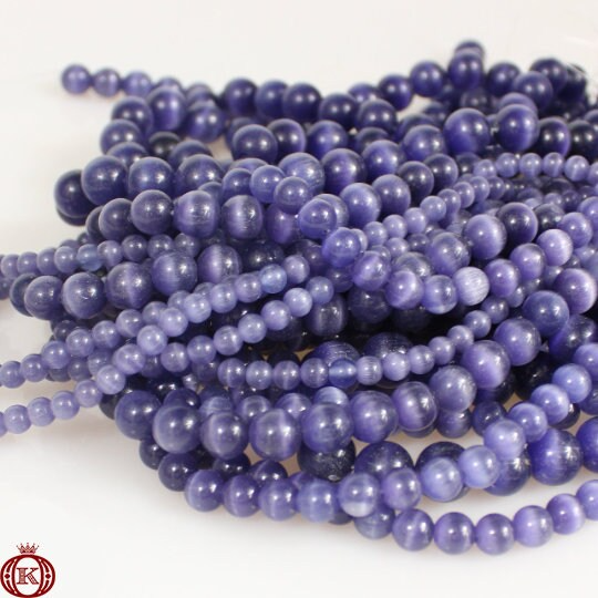 purple cats eye beads
