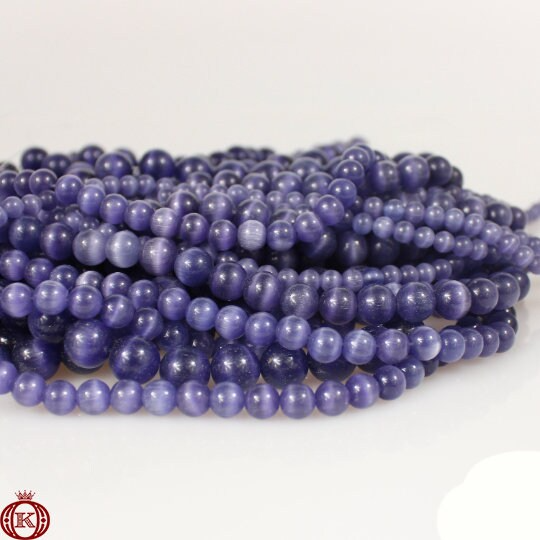 wholesale purple cats eye gemstone beads