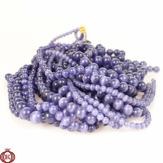 bulk purple cats eye gemstone beads
