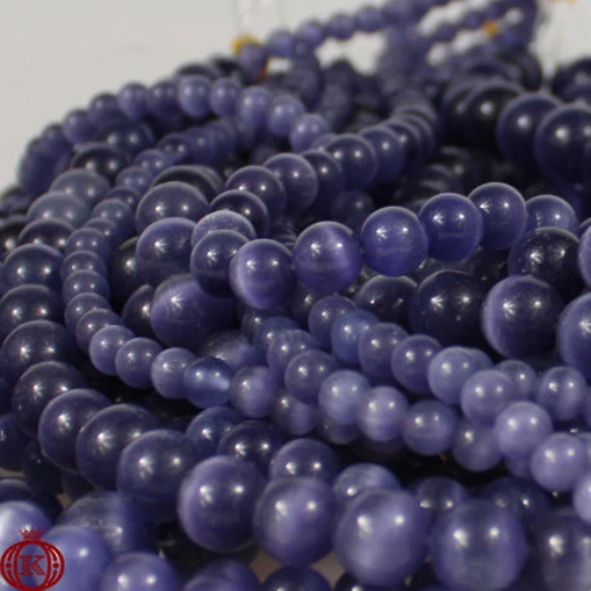 purple cats eye gemstone bead strands