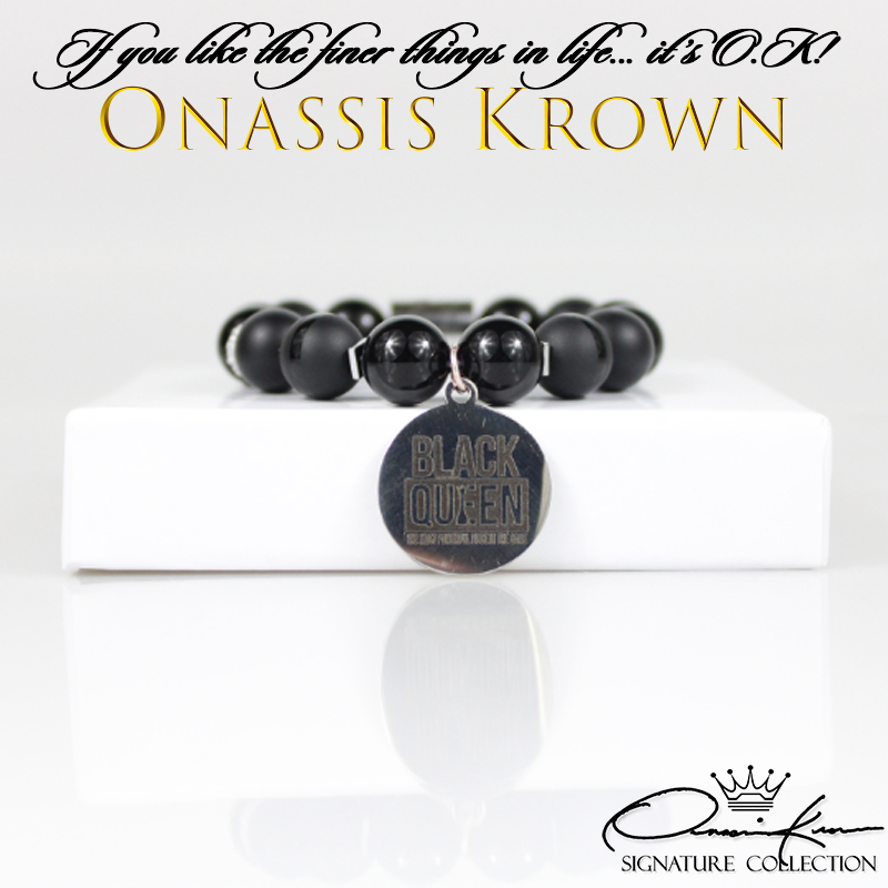 black queen charm bracelet