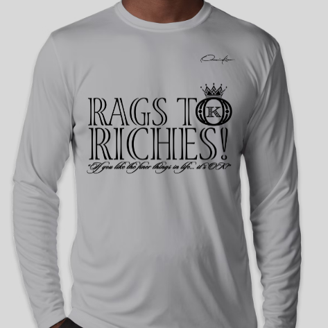 rags to riches shirt gray