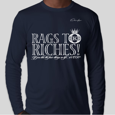 rags to riches shirt navy blue