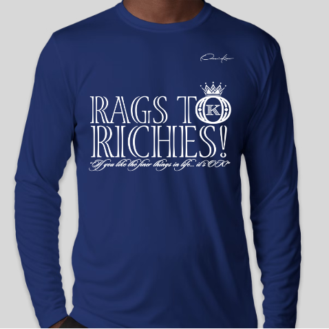 rags to riches shirt royal blue
