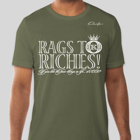 rags to riches t-shirt army green