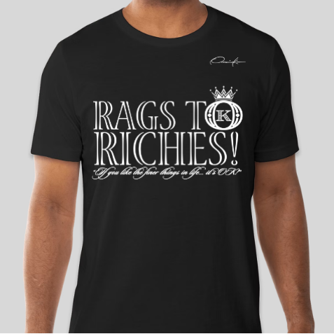 rags to riches t-shirt black