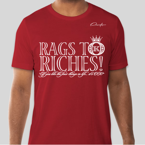 rags to riches t-shirt red