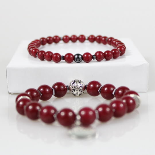 love charm red jade double bead bracelet