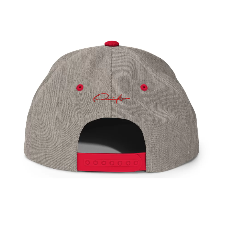 signature embroidered heather gray red krown baseball cap