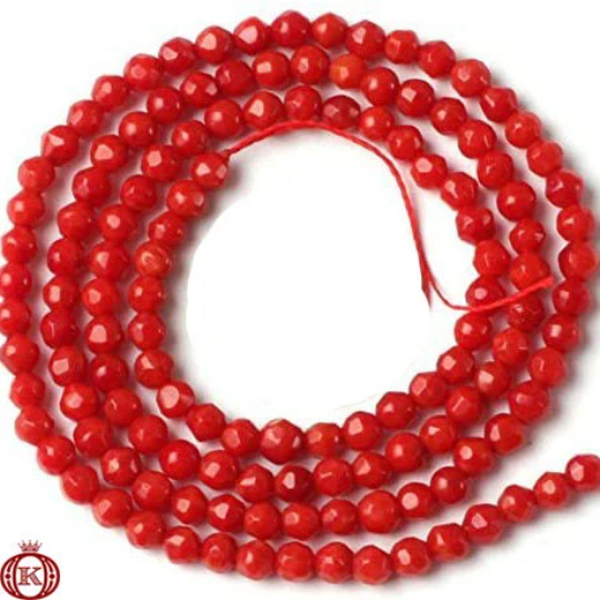 wholesale faceted red bamboo coral gemstone beads