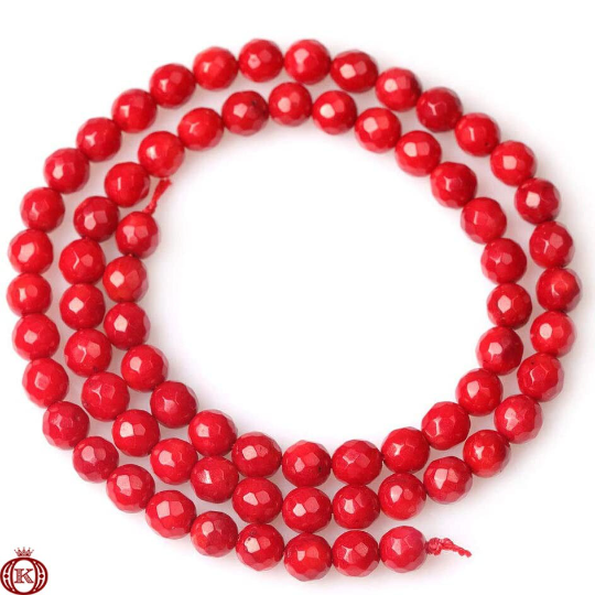 discount faceted red bamboo coral gemstone beads