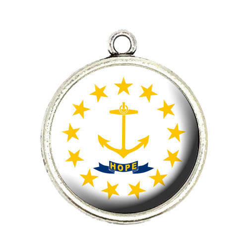 state of rhode island flag cabochon charm