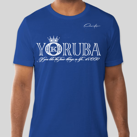 yoruba t-shirt royal blue