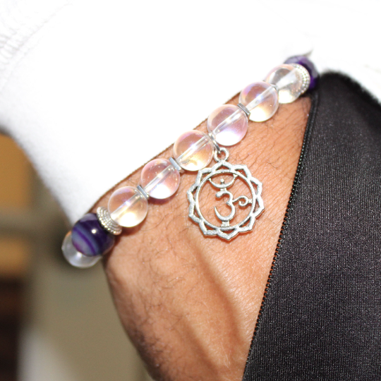 sahasrara chakra charm bead bracelet