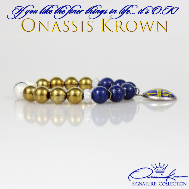 sigma gamma rho 1922 charm royal blue yellow gold bead bracelet