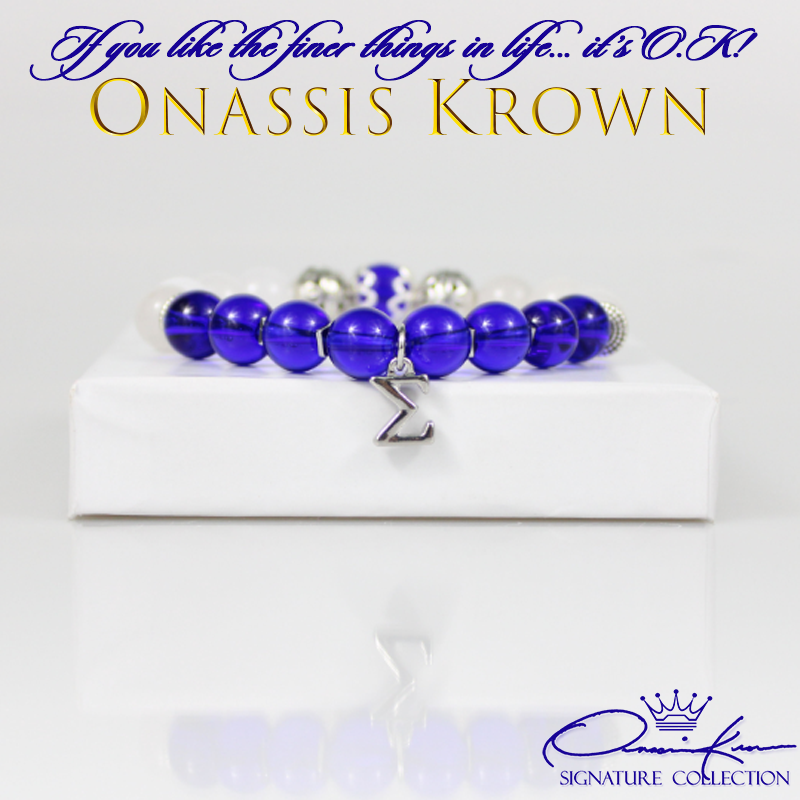 blue phi beta sigma greek letter bead bracelet