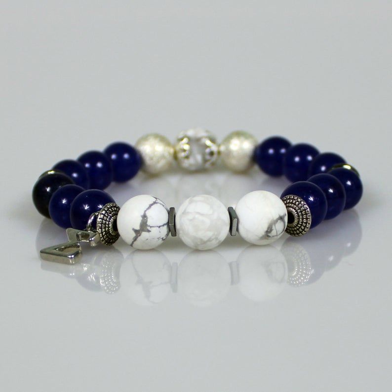 phi beta sigma greek letter charm bead bracelet