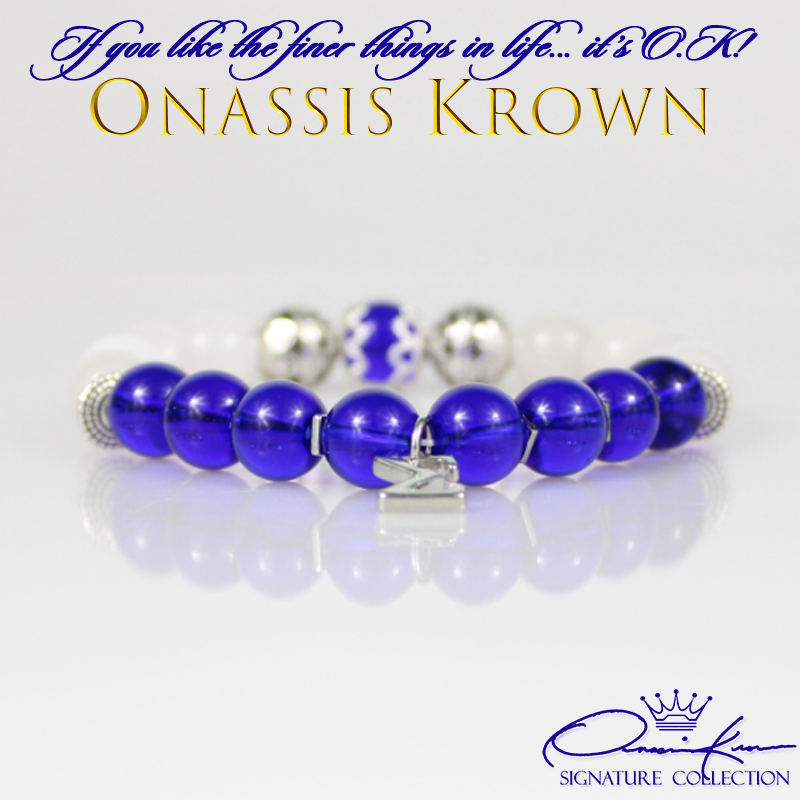 blue beta sigma greek letter bead bracelet