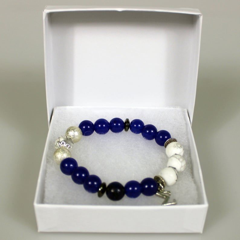 phi beta sigma silver greek letter charm bead bracelet gift box