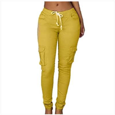 women's yellow cargo pants