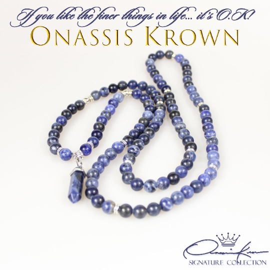 blue sodalite prayer bead necklace