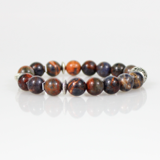 orange sodalite bead bracelet