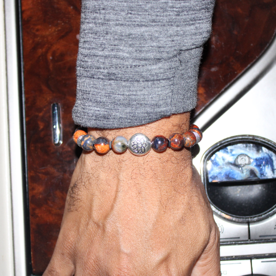 yoga charm center bead sodalite bracelet